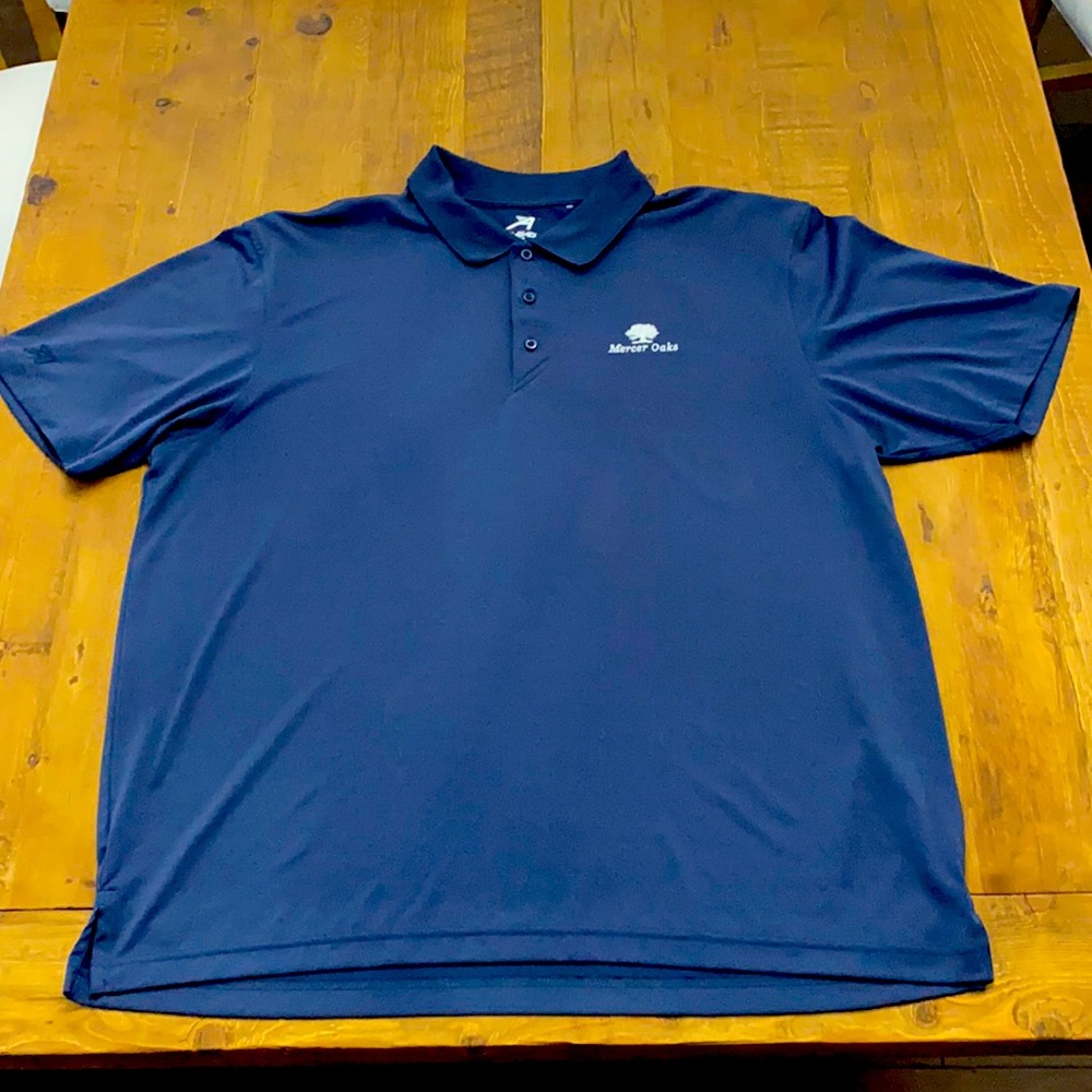 Men’s blue golf polo -  Mercer Oaks